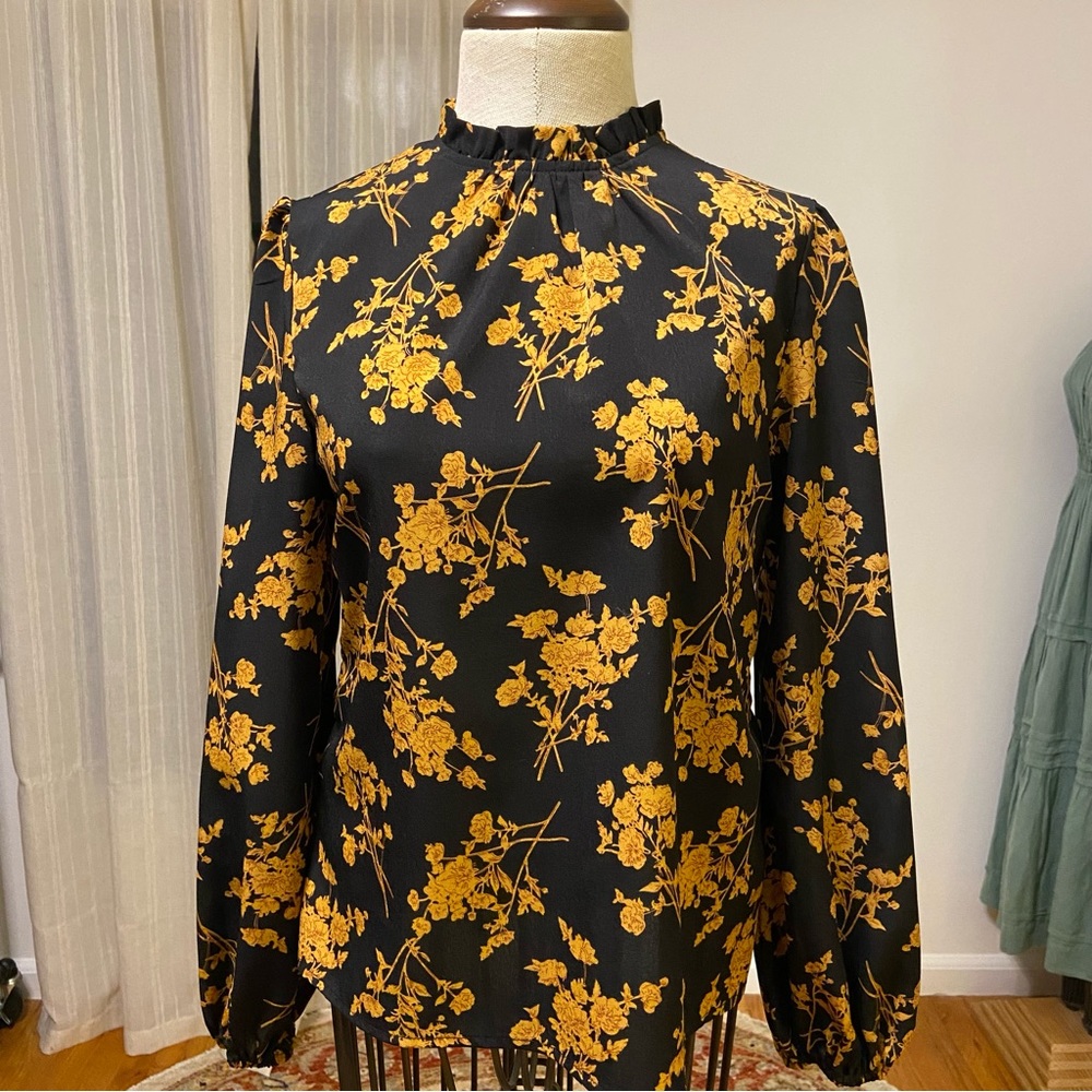 SHEIN | Frill Neck Floral Top - Picture 4 of 10